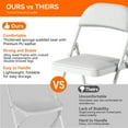 thumbnail image 4 of Furnibear 6 Pack Folding Chairs, Leather Padded Cushion Chairs with Comfortable Cushion and Stainless Steel Frame for Home and Office, for Indoor and Outdoor Events,White, 4 of 10