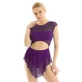 thumbnail image 2 of TTAO Women Lyrical Dance Dress Modern Contemporary Dancewear Costume Ballerina Ballet Skirt Leotard Dark_Purple X-Large, 2 of 7