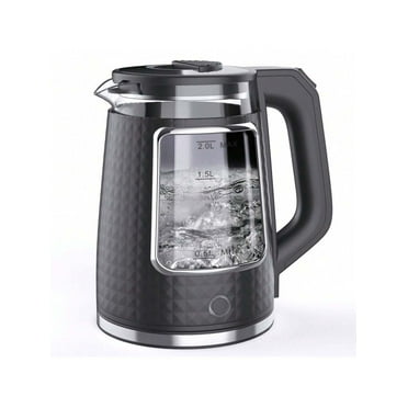 Electric Tea Kettle For Boiling Water,  Stainless Steel Base, 2.0L/1500W, Auto Shut-Off And Boil-Dry Protection, Wide Opening,Black