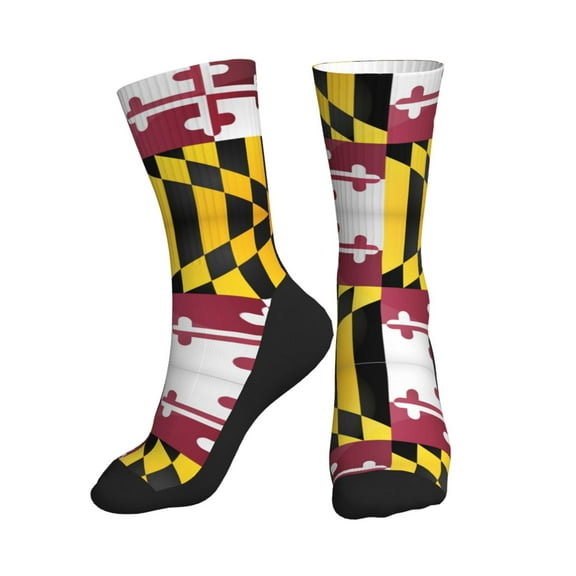 Men Women Flag Of Maryland Novelty Soft Funny Dress Crew Socks