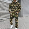 thumbnail image 5 of yuCgh Men's Casual and Personalized Printed Long Sleeve Hooded Sweatshirt and Sweatpants Two-Piece Set, Athletic Leisure Outfit for Gym, Lounge and Everyday Wear,Light Brown M, 5 of 6