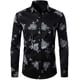 thumbnail image 1 of Nueva camisa de moda para hombre con estampado 3D de flores solapa con botones camisa de manga larga ropa de fiesta diseño de estilos camisas cómodas, 1 of 6