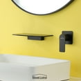 thumbnail image 2 of Boyel Living Matte Black Waterfall Bathroom Faucet 1- Handle Wall Mount Sink Faucet Modern Bathtub Mixer Tap Solid Brass, 2 of 7