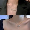 thumbnail image 2 of Collar de trébol de cuatro hojas, cadena de clavícula plegable magnética en forma de corazón, gargantilla que se puede abrir, colgante de joyería para mujer, 2 of 4