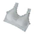 thumbnail image 1 of Xfvqtps Wireless Bras for Women No Underwire Rib Lace Removable Padded Bras for Everyday Gray, 1 of 3