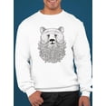 thumbnail image 2 of Hipster Bear With Beard Sweatshirt Men -Image by Shutterstock, Male x-Large, 2 of 4