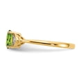 thumbnail image 4 of Real 14kt Yellow Gold Peridot and Diamond Ring Size: 7; for Adults and Teens; for Women and Men, 4 of 5
