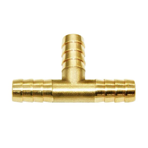 Joywayus 5/16"(9mm) Manguera Tee Conexión de unión de 3 vías Intersección/Latón dividido Agua/Combustible/Aire