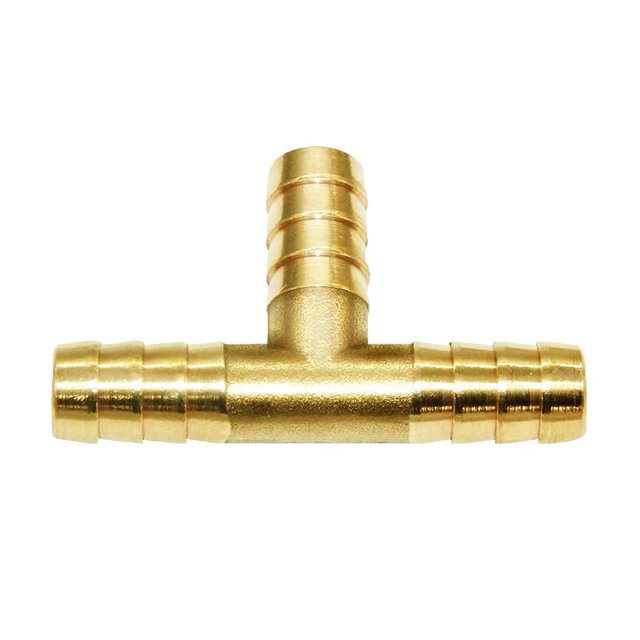 Joywayus 5/16"(9mm) Manguera Tee Conexión de unión de 3 vías Intersección/Latón dividido Agua/Combustible/Aire