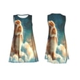 thumbnail image 7 of Naloa Starry Sky Cloud Cute Rabbit Print Women's Summer Spring Casual Beach Sundress,Vacation Sleeveless Tank Crewneck Loose Dresses, 7 of 7