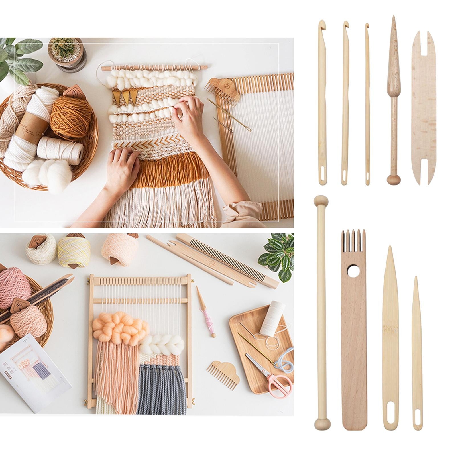 9 Pcs Weaving Loom Tools Wooden Knitting Crochet Hooks Weaving Shuttle Stick for Wall Hanging Tapestry Handcrafts Gifts for Beginner Walmart