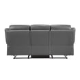 thumbnail image 4 of Lexicon Laconia Leather Double Reclining Sofa in Dark Gray, 4 of 7