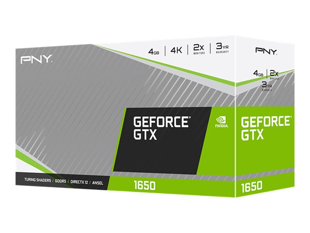 PNY GeForce GTX 1650 Single Fan - Graphics card - GF GTX 1650 - 4 GB GDDR5 - PCIe 3.0 x16 - DVI, HDMI