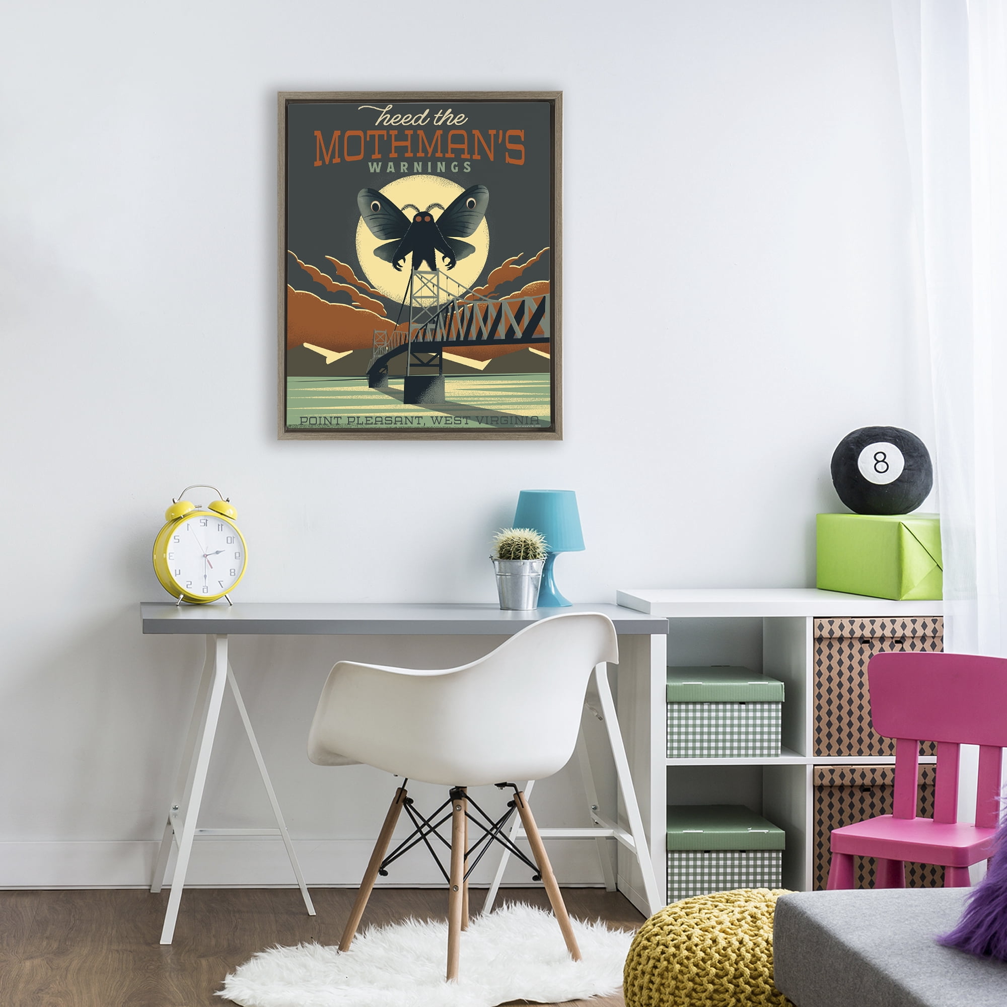 Stupell Industries Cryptid Tourism West Virginia Brown Framed Floater Canvas Wall Art, design by Omar Escalante