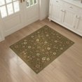 thumbnail image 3 of ODIKA 3'x5' Washable Throw Rug Boho Retro Vintage Botanical Vines Moody Tone Distressed Dining for Entryway, Kitchen, Mudroom, Stain Resistant, Low Profile, Non-Slip, 3 of 7