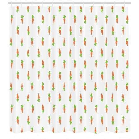 Carrot Shower Curtain Doodle Pattern With Continuous Upside Down