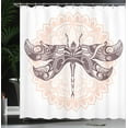 thumbnail image 3 of Ambesonne Ethnic Shower Curtain, Dragonfly Mandala, 69"Wx75"L, Eggplant Pale Rose, 3 of 4