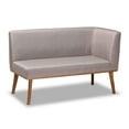 thumbnail image 4 of Baxton Studio Fabric Upholstered and Brown Finished Wood 2-Piece Sofa Bench, 4 of 7
