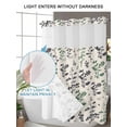 thumbnail image 6 of No Hook Shower Curtain with Snap-in Liner, Green Grey Botanical Waterproof Fabric Bathroom Curtains, Rustic Country Spring Floral Summer Leaf Bath Curtains & Mesh Top Window Stand Up Stall 36"x72", 6 of 9