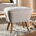 thumbnail image 2 of Baxton Studio Ottoman Pétronelle en Beige Grisâtre et Brun Noyer, 2 of 7