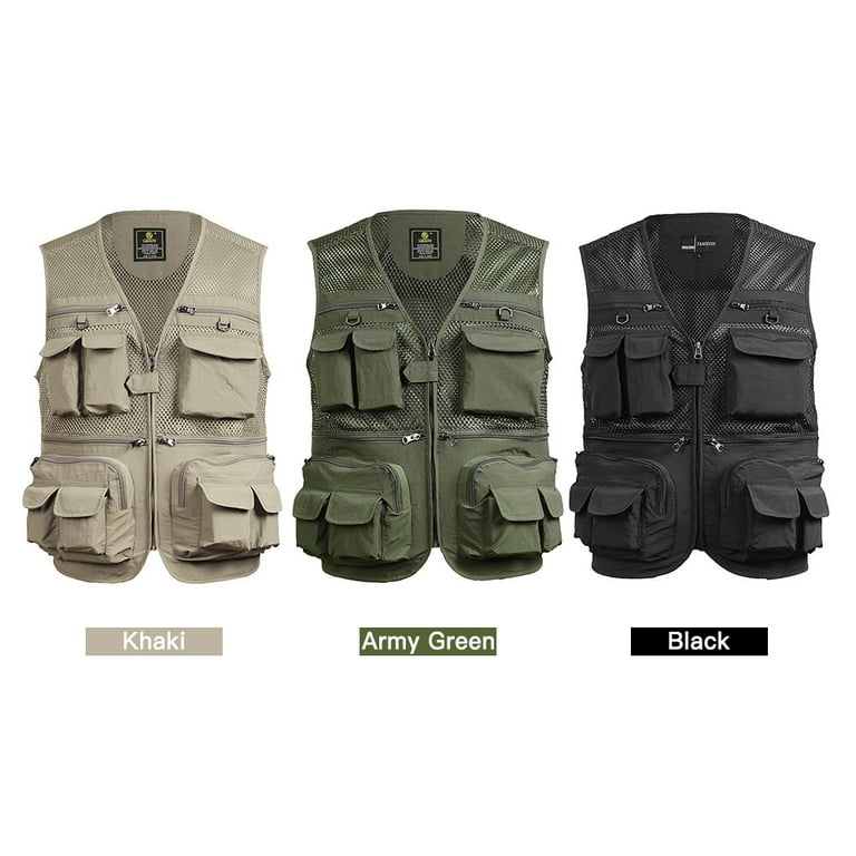 FidgetGear Fishing Jackets & Vests Fly Fishing Vest Men Summer Casual Camo  Vest Multi-Pocket Breathable Mesh Hiking Hunting Vest Professional  Photography Jacket Green Camo M : : Clothing & Accessories