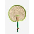 thumbnail image 1 of Abanico tejido a mano, abanico de paja de trigo de verano, abanico grande de hojas de espadaña, abanico antiguo de verano con manivela, repelente de mosquitos para bebés, abanico envolvente de colores, 1 of 5