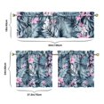 thumbnail image 6 of Kitchen Curtains 24 Inch Short - 3 Panel Set, Rod Pocket Window Curtain with Tropical Leaf Botanical Print, 100% Polyester for Farmhouse, Cafe, Kitchen, Bedroom, Easy Wash, 6 of 6