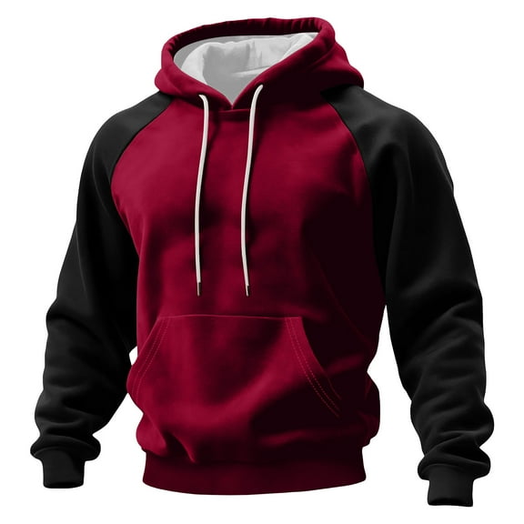 Tawop Pullover Women and Men Printed Fleece Hooded Sweatshirt Red