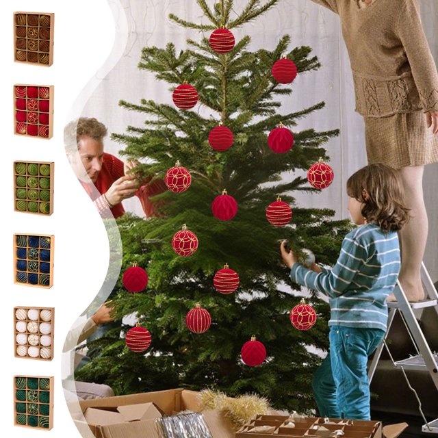 Wzzjkit Christmas Balls Ornaments for Xmas Tree - 4PCS Shatterproof Christmas Tree Decorations, 2.36" Hanging Balls Muti-Color Xmas Ball Ornaments Set for Holiday Party Decoration