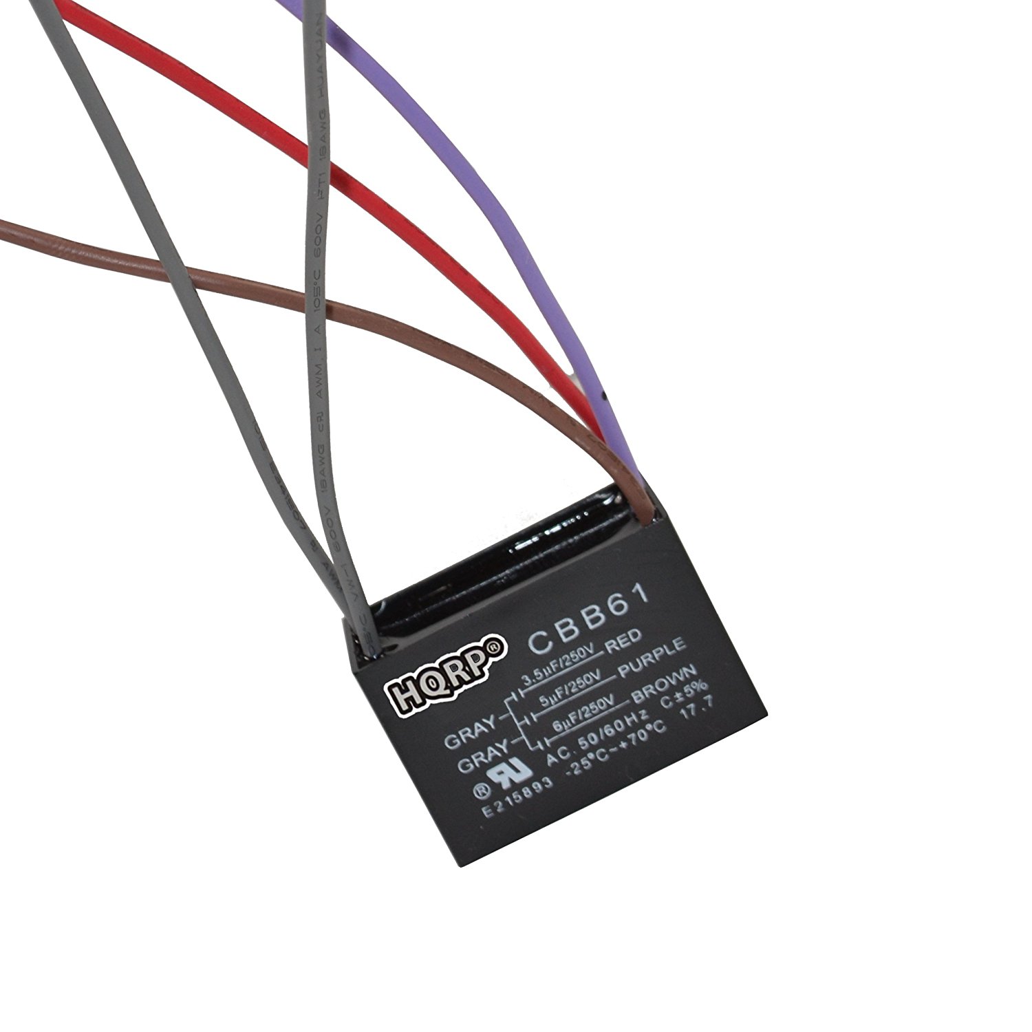 HQRP Capacitor works with Harbor Breeze Ceiling Fan 3.5uf+5uf+6uf 5