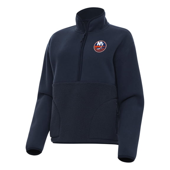 Women's Antigua Navy New York Islanders Figure Half-Zip Pullover Sweatshirt