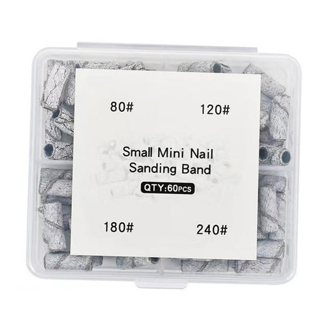 60x pequeñas bandas de lijado para pulir uñas, accesorios para cabezales de pulido, herramientas profesionales de manicura, accesorios para máquina li