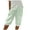 Green, variant on 2025 Clearance Clothes LEBONYARD Women's Capri Pants-Great Quality at a Low Price,Women's Summer Woven Striped Patchwork Button Loose Cotton Linen Casual Capris Black S