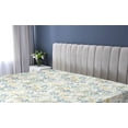 thumbnail image 5 of Ambesonne Botanical Fitted Sheet, Print of Lemon and Floral, California King, White Fern Green Mustard, 5 of 5