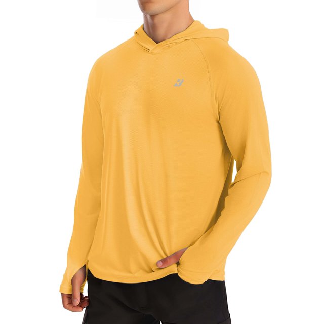 Sudadera con capucha con protección solar Roadbox para hombre UPF 50+ amarilla