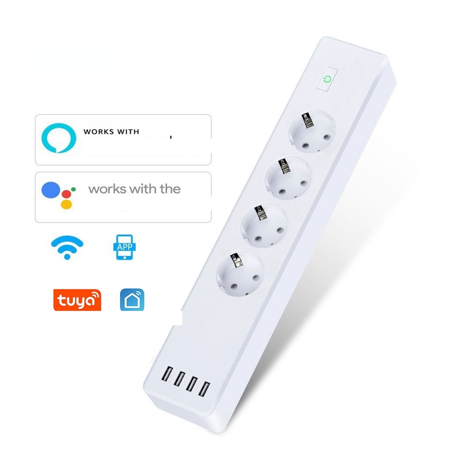 Smart Power Strip Surge Protector Multiple Sockets 4 USB Port Timer Voice Wirelss Remote Control By Google Home