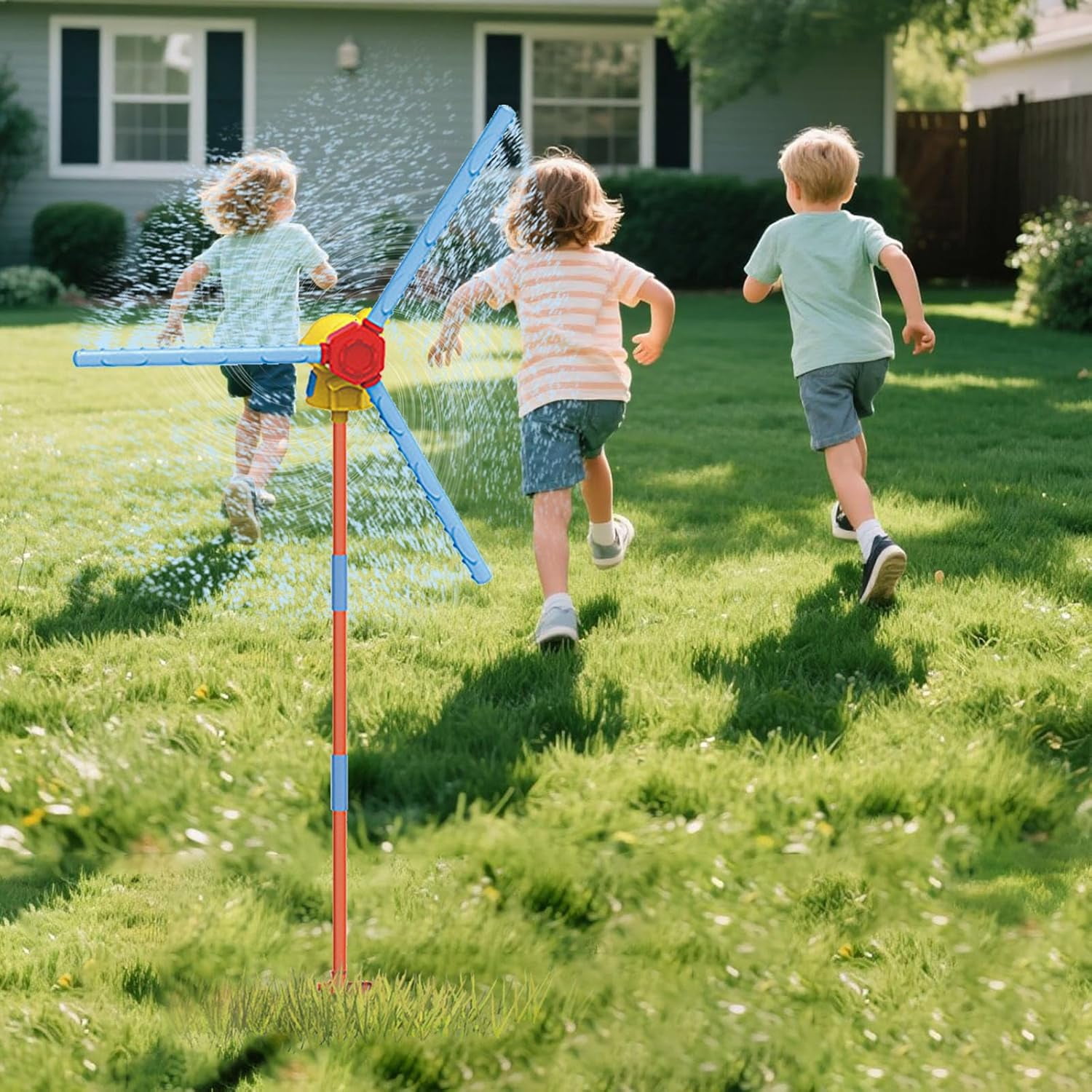 Outdoor Windmill Sprinkler Tool, Rotating Water Sprayer Gadget for Lawn Garden, Fun Water Dispensing Accessory for Outdoor Leisure, Easy to Install & Operate, Summer Backyard Fun