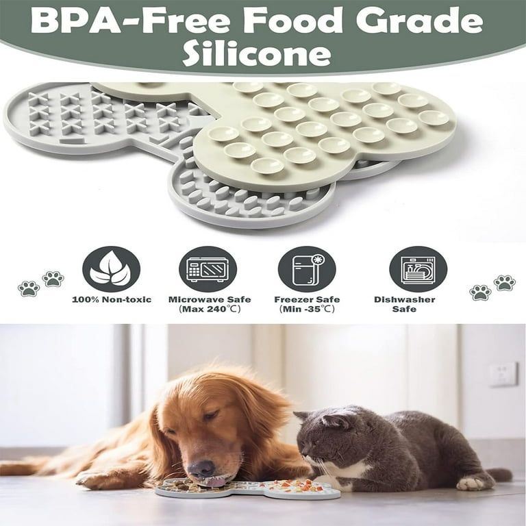 Silicone lick mat features
