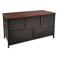 thumbnail image 4 of SuperDeal Retro 5 Drawers Dresser Chest of Drawers MDF Brown, 4 of 8
