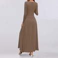 thumbnail image 3 of ameIAEA Maxi Dresses for Women 2024 Fall Long Sleeve Crewneck A-Line Ruffle Long Dress with Pockets, 3 of 6
