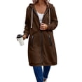 thumbnail image 4 of Wowcloth Women's Solid Color Hooded Jacket with Zipper Pockets and Drawstring, Long Sleeve Casual Fashion Outerwear for Daily Wear, 4 of 6