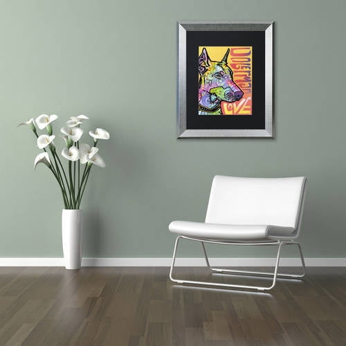 Trademark Fine Art 'Doberman Luv' Canvas Art by Dean Russo, Black Matte, Silver Frame