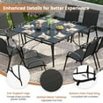 thumbnail image 5 of ELPOSUN Outdoor Dining Set of 5, Patio Table and Chairs Set, Textured Glass Tabletop, 4 Stackable Patio Chairs, Patio Furniture, Balcony, Porch, Lawn- Brown, 5 of 6