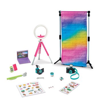 My Life As Vlogger Set with Backdrop and Stand for 18 Doll, 21 Pieces