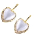 thumbnail image 2 of Gold Plated Heart  Crystal Opal Pearl Style Dangle Earrings Anti-Tarnish Jewelry-214, 2 of 3