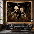 thumbnail image 6 of Two Human Skeletons With Face Each Other Profile, Spooky Gothic for Gothic Decor Fans, Dark Art Decor, Halloween Gift, Tapestry Wall Hanging for Bedroom and Dorm, 6 of 7