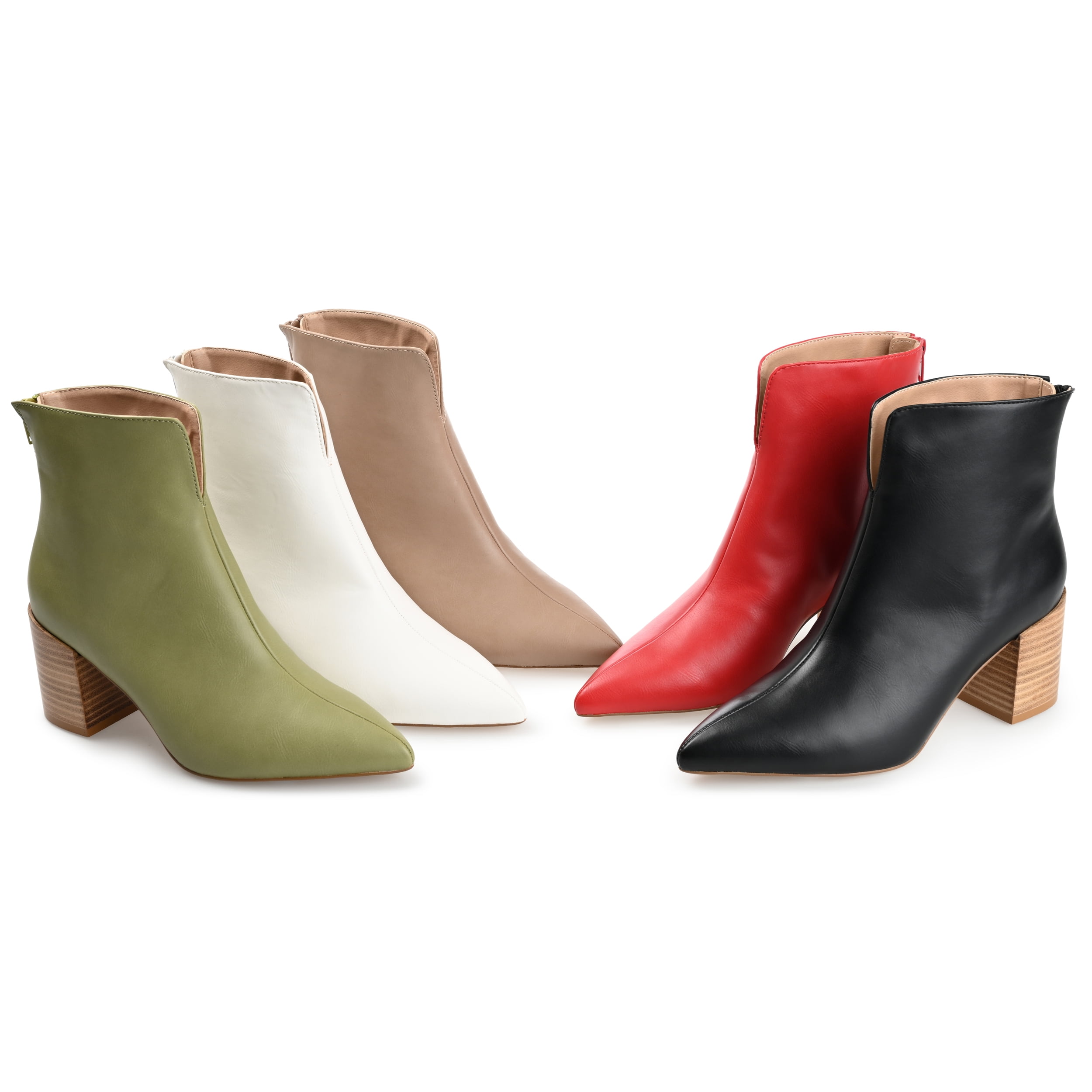 Journee Collection Womens Kayden Tru Comfort Foam Back Heel Zip Stacked Heel Booties