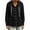 Black, variant on Vintage Hooded Denim Jacket for Women Button Down Long Sleeve Loose Fit Fall Winter Coat Distressed Washed