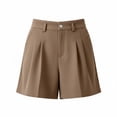 thumbnail image 5 of Sheghy Cotton Shorts for Women Casual Women High Waist Solid Blazer Suit Shorts with Functional Pockets Khaki L, 5 of 5