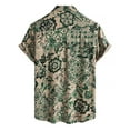 thumbnail image 3 of Domuza Men's Shirts Hawaiian Short Sleeve Casual Button Down Flower Printed Beach Shirts Summer Tropical Holiday Collared T-Shirt Beige S, 3 of 6